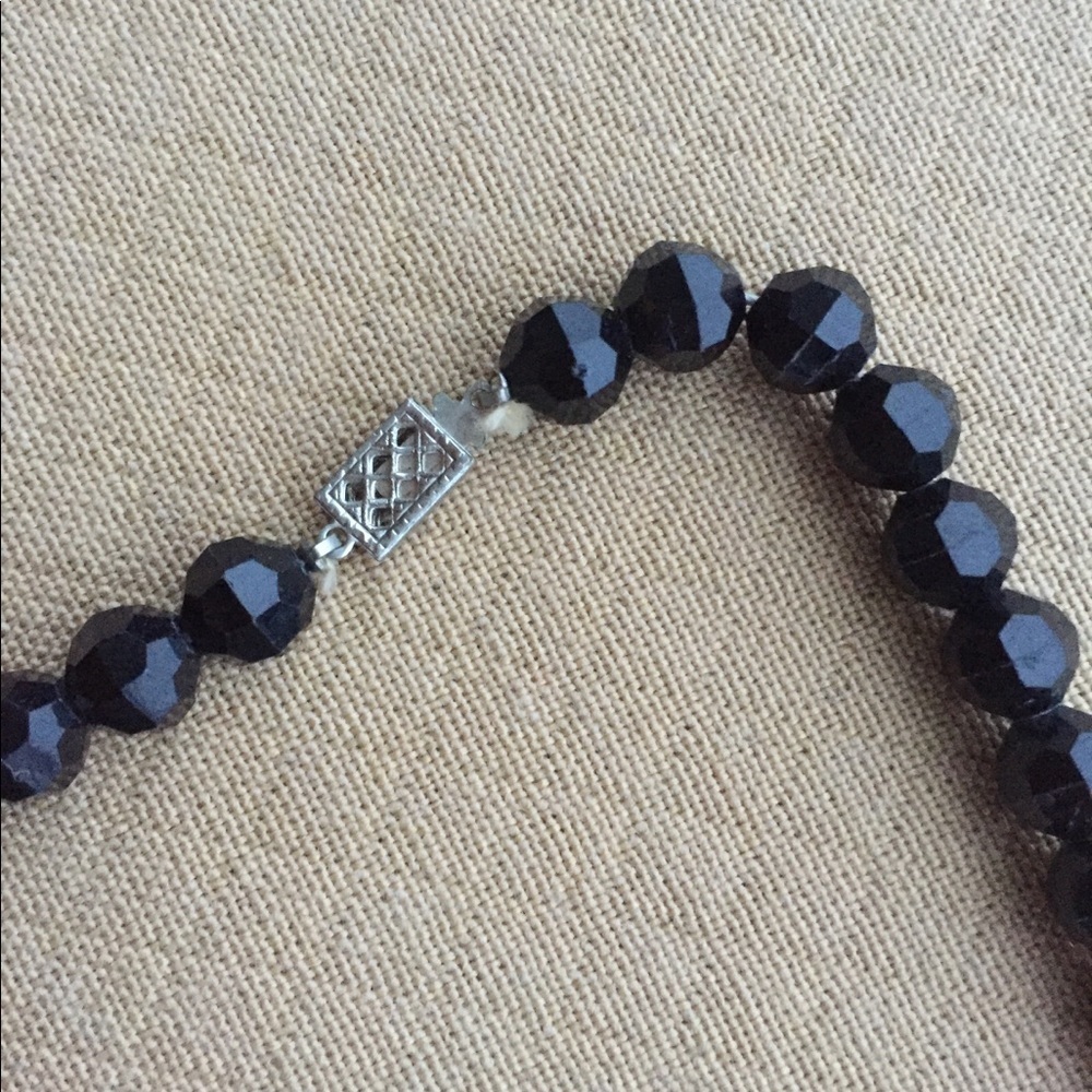 Long Opera Style Black Necklace Vintage - Picture 3 of 4